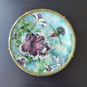 Floral Hummingbird Decorative Plate | Cyndi Nelson | Pickard
